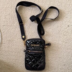 MZ Wallace Black Patent Quilted Crossbody